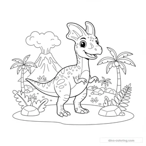 Coloriage Dilophosaurus #5