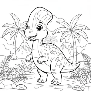 Desenho de Lambeosaurus #3