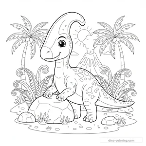 Coloriage Lambeosaurus #2