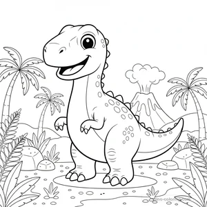 Desenho Friendly Allosaurus para Colorir #6