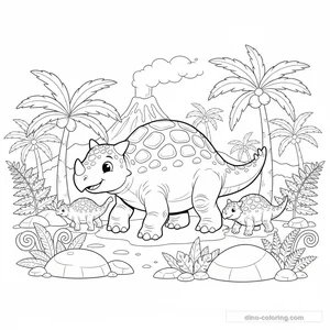 Desenho Ankylosaurus Family para Colorir #14