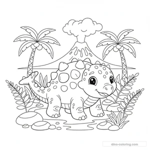 Desenho Friendly Ankylosaurus para Colorir #13