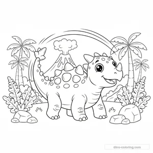 Desenho Club Tail Ankylosaurus para Colorir #25