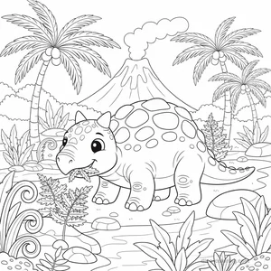 Disegno Eating Ankylosaurus da Colorare #1