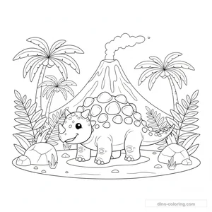 Desenho Armored Ankylosaurus para Colorir #39