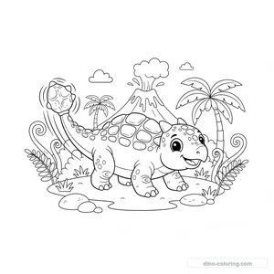 Desenho Club Tail Ankylosaurus para Colorir #40