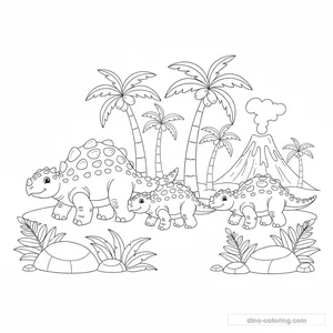 Desenho Ankylosaurus Family para Colorir #26