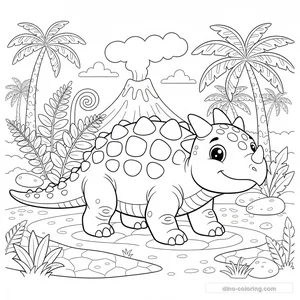 Disegno Armored Ankylosaurus da Colorare #24