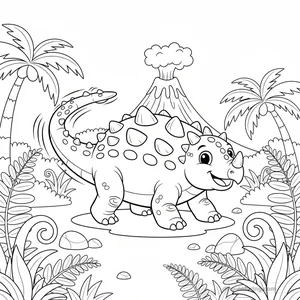 Desenho Club Tail Ankylosaurus para Colorir #12