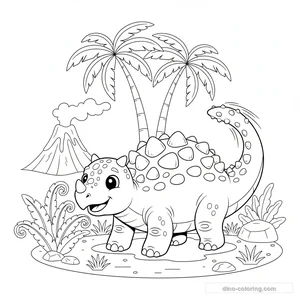 Desenho Club Tail Ankylosaurus para Colorir #10