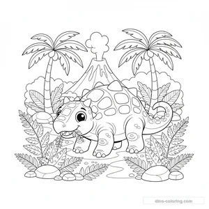 Disegno Eating Ankylosaurus da Colorare #9