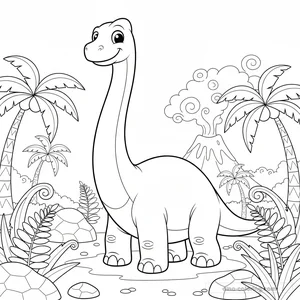Desenho Cute Brachiosaurus para Colorir #40