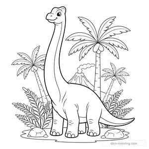 Long Neck Brachiosaurus Ausmalbild #8
