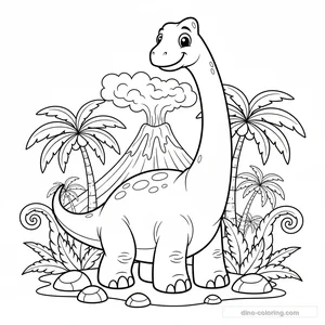 Desenho Cute Brachiosaurus para Colorir #10