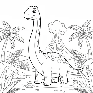 Desenho Long Neck Brachiosaurus para Colorir #38