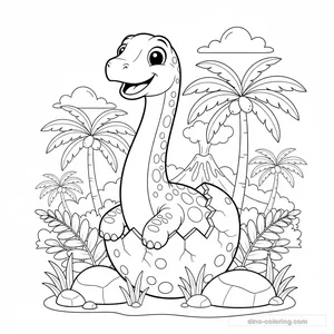 Desenho Baby Brachiosaurus para Colorir #12
