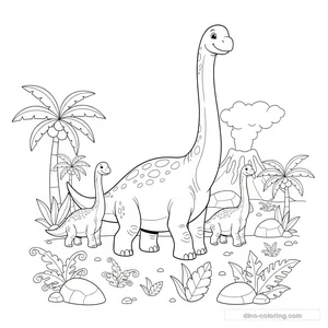 Disegno Brachiosaurus Herd da Colorare #10