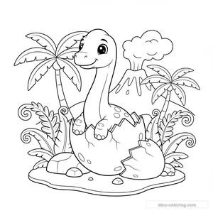 Desenho Baby Brachiosaurus para Colorir #14
