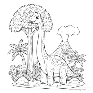 Desenho Eating Brachiosaurus para Colorir #17