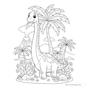 Disegno Eating Brachiosaurus da Colorare #9