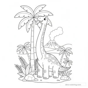 Desenho Eating Brachiosaurus para Colorir #11