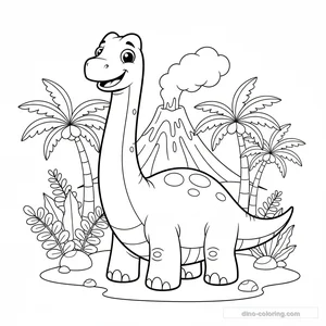 Desenho Cute Brachiosaurus para Colorir #4