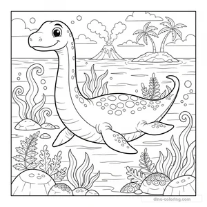 Desenho Sea Dinosaurs para Colorir #7