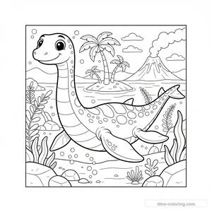 Desenho Sea Dinosaurs para Colorir #7