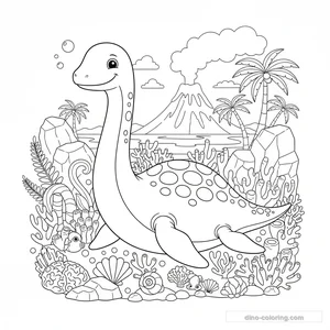 Desenho Reef Sea Dinosaurs para Colorir #5