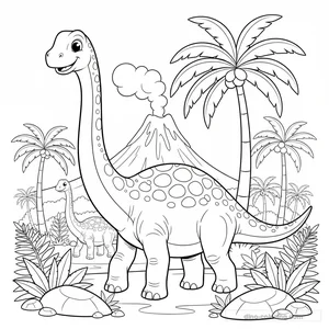 Desenho Migrating Diplodocus para Colorir #9