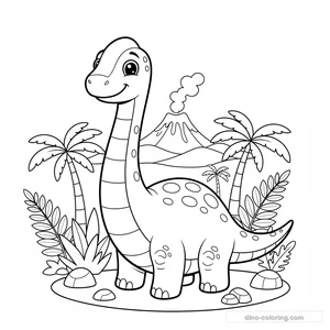 Desenho Cute Diplodocus para Colorir #16