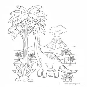 Desenho Eating Diplodocus para Colorir #30