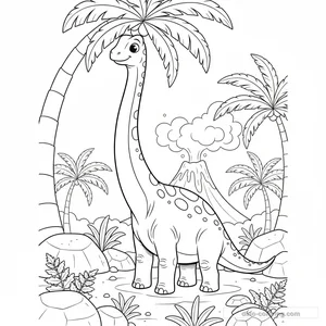 Desenho Long Neck Diplodocus para Colorir #11