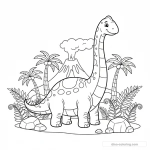 Desenho Long Neck Diplodocus para Colorir #29