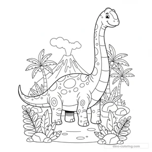 Desenho Giant Diplodocus para Colorir #27
