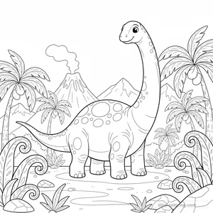 Dibujo Giant Diplodocus para Colorear #10