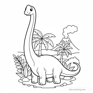 Desenho Long Neck Diplodocus para Colorir #14