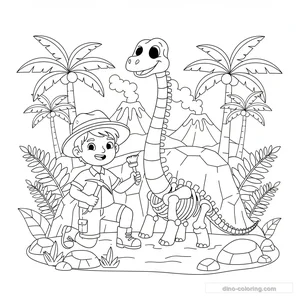 Disegno Fossil Hunter da Colorare #2