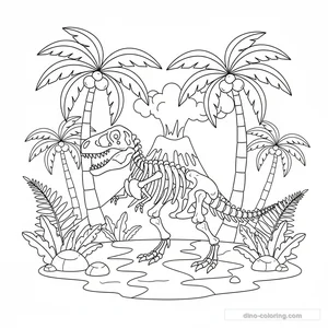 Disegno Dinosaur Skeleton da Colorare #1