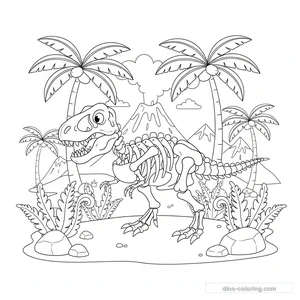Disegno Dinosaur Skeleton da Colorare #8