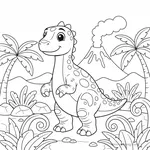 Desenho Standing Iguanodon para Colorir #26