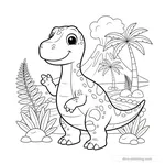 Desenho Friendly Iguanodon para Colorir #28