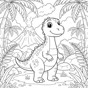 Disegno Forest Iguanodon da Colorare #1