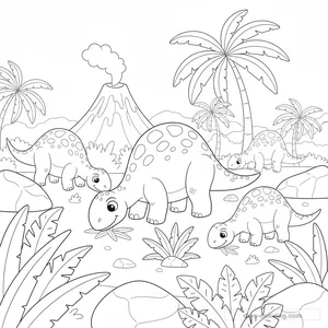 Disegno Iguanodon Herd da Colorare #7
