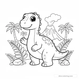 Desenho Friendly Iguanodon para Colorir #12