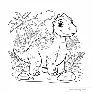 Disegno Friendly Iguanodon da Colorare #16