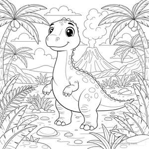 Desenho Friendly Iguanodon para Colorir #8
