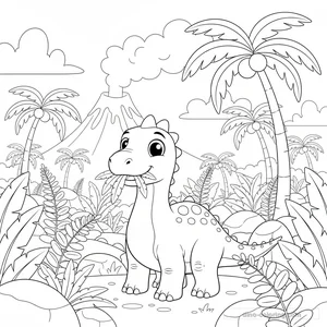 Desenho Eating Iguanodon para Colorir #25