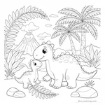 Desenho Iguanodon Family para Colorir #25