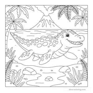 Fierce Mosasaurus Ausmalbild #8